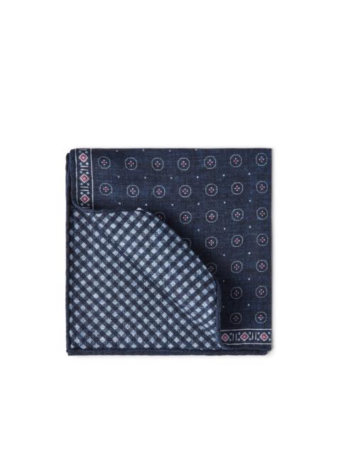 Brunello Cucinelli Brunello Cucinelli Silk pocket square in Navy Blue at Nordstrom