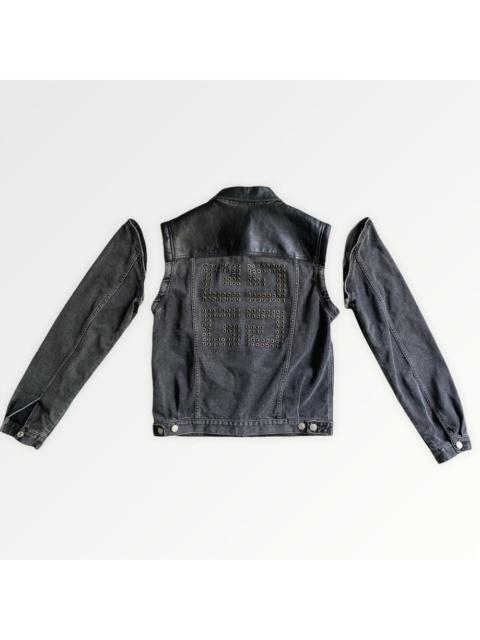 Givenchy NWT Black Wash Denim / Leather Eye lace Logo
