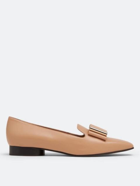 FERRAGAMO Ferragamo Leda Nappa Leather Loafers, Size 7 C