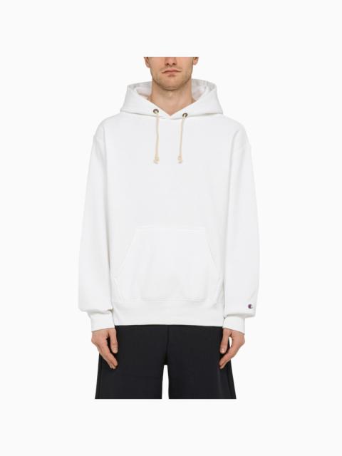 White cotton blend hoodie