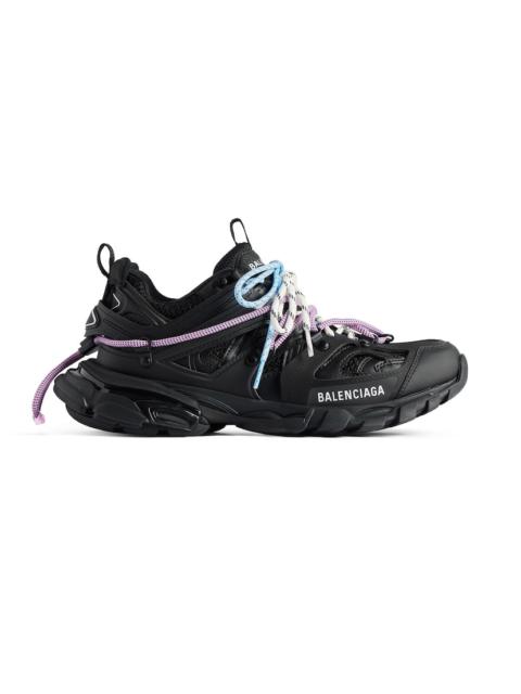 BALENCIAGA Women's Track Trail Laces Sneaker in Black/pink/blue/beige