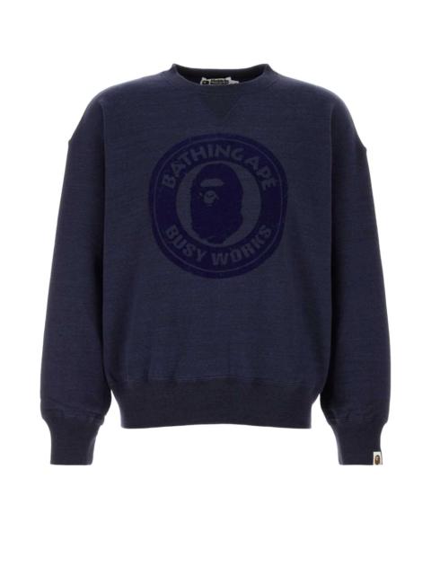 A BATHING APE® Bape Men Navy Blue Cotton Oversize Sweatshirt