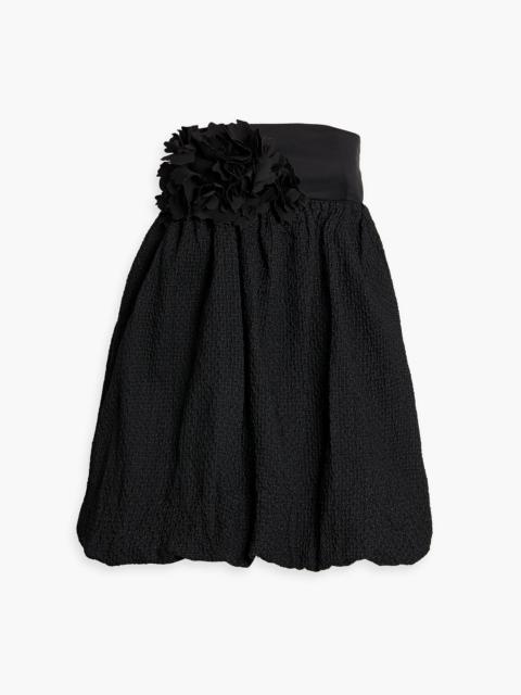 KIKA VARGAS Haidar strapless appliquéd cotton-poplin mini dress