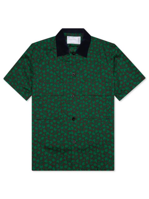 sacai FLORAL PRINT SHIRT - GREEN