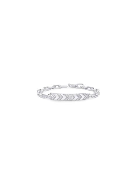SPRWMN WHITE GOLD DIAMOND CHEVRON CHAIN BRACELET