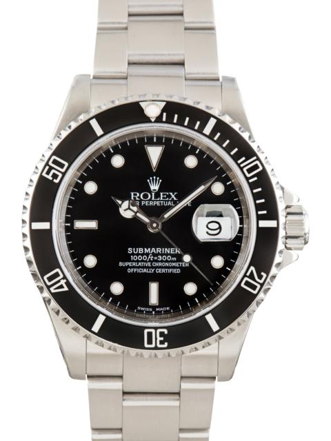 ROLEX Used Rolex Submariner Aluminum Bezel Black Dial Ref 16610