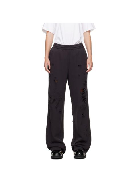 We11done Black Distressed Sweatpants