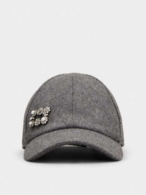 Roger Vivier Efflorescence Baseball Cap in wool