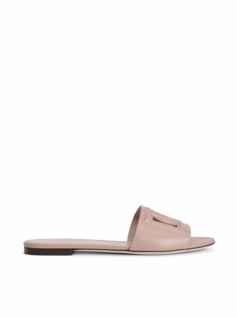 Dolce & Gabbana DG Logo leather flat sandals