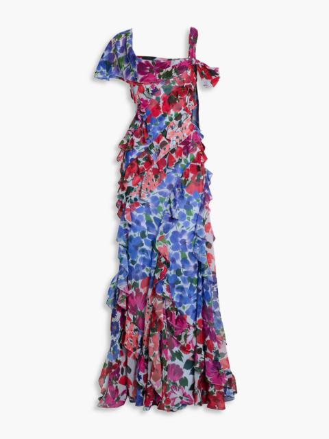 CAROLINA HERRERA Ruffled floral-print silk-chiffon maxi dress