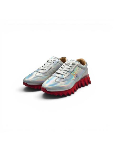 Christian Louboutin Astroloubi Silver Iridescent Red Bottom Sneakers EU 42 US 9