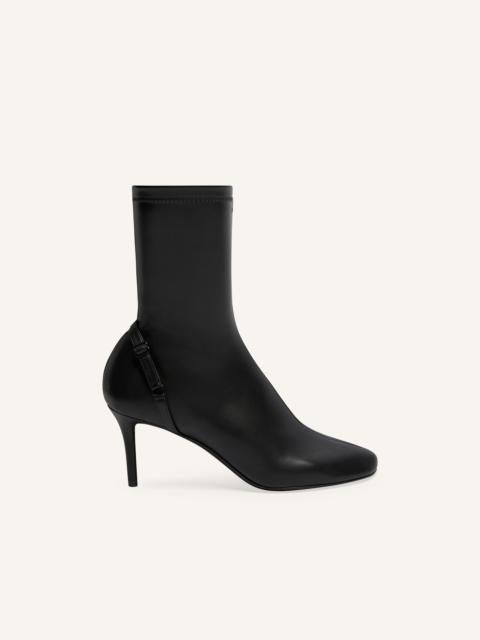 courrèges OBLIQUE STRETCH LEATHER EFFECT ANKLE BOOTS