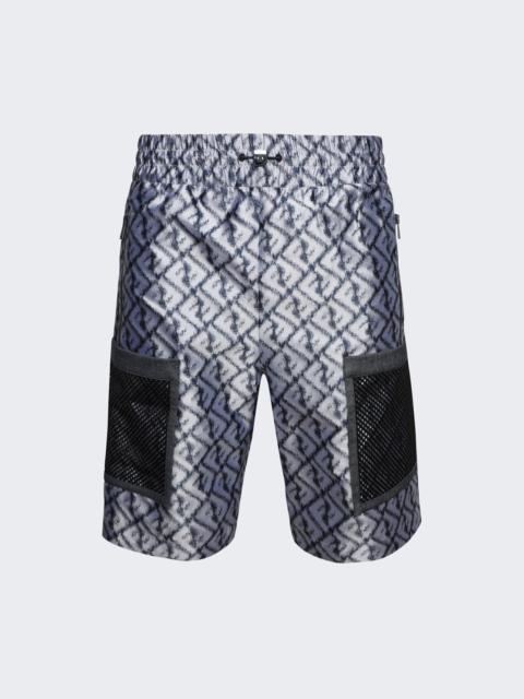 FENDI FF Logo Shorts Zucca Blue