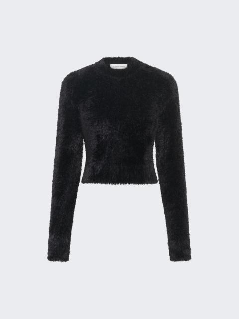 Marine Serre Wild Fluffy Knit Fitted Crewneck Sweater Black