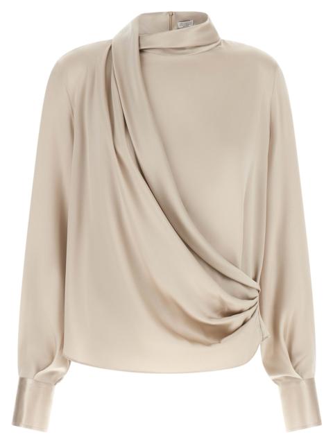 Brunello Cucinelli Brunello Cucinelli Women Asymmetric Draped Blouse