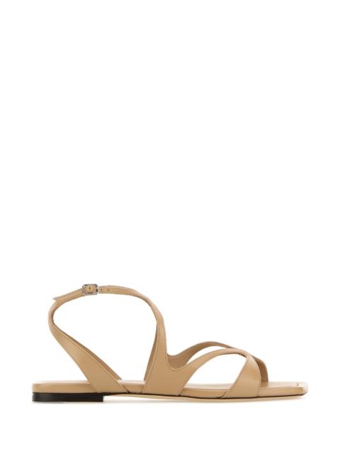JIMMY CHOO Beige nappa leather Ayla sandals