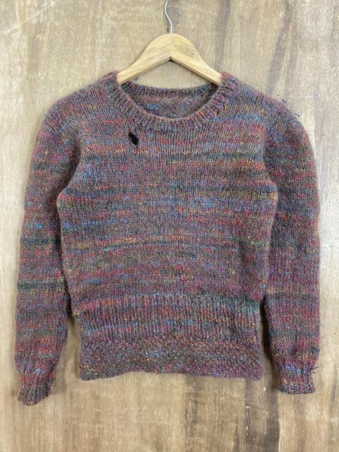 Other Designers Homespun Knitwear - Mohair Rainbow Brown Knit Sweaters #1719