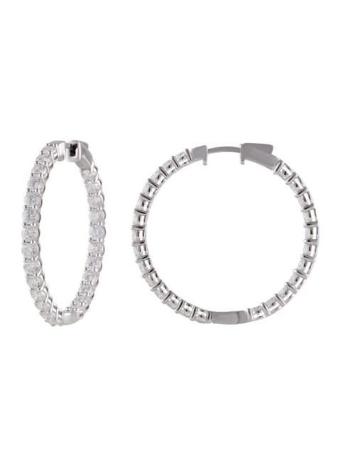 Other Designers Brilliant Diamond 5 Carat Round Diamond Inside Out Hoop Earrings Set in 14K White Gold, G Color, SI 