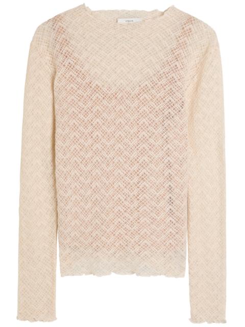 Vince Vince Mock-neck Lace top