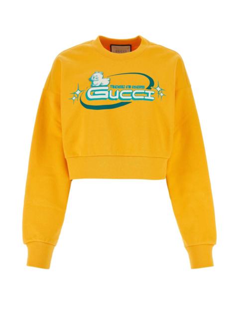 GUCCI Gucci Women Yellow Cotton Sweatshirt
