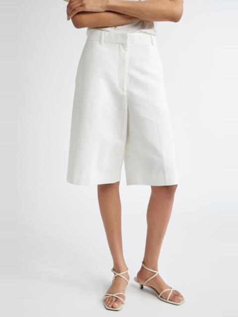 TOTEME TOTEME Tailored Longline Shorts in Off-White at Nordstrom