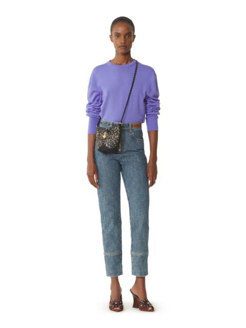 Lanvin Lanvin Purple Wool Sweater With Grosgrain Detail in Lilac at Nordstrom
