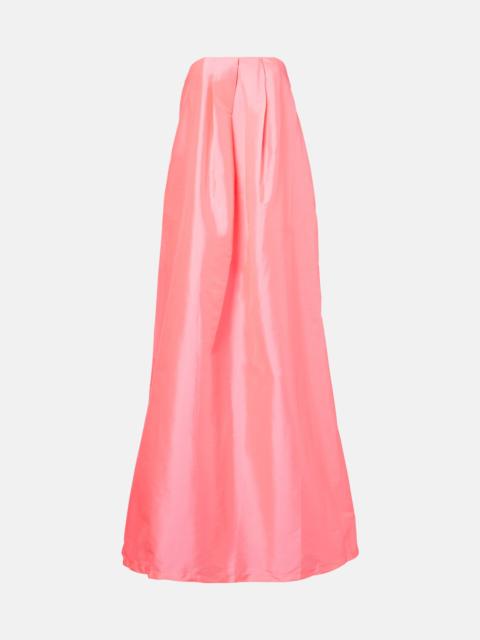 ADRIANA DEGREAS Pleated satin gown
