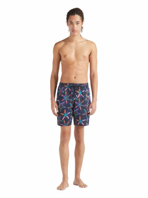 Vilebrequin Vilebrequin Men's Disco Stars Long Stretch Swim Shorts in Bleu Marine at Nordstrom