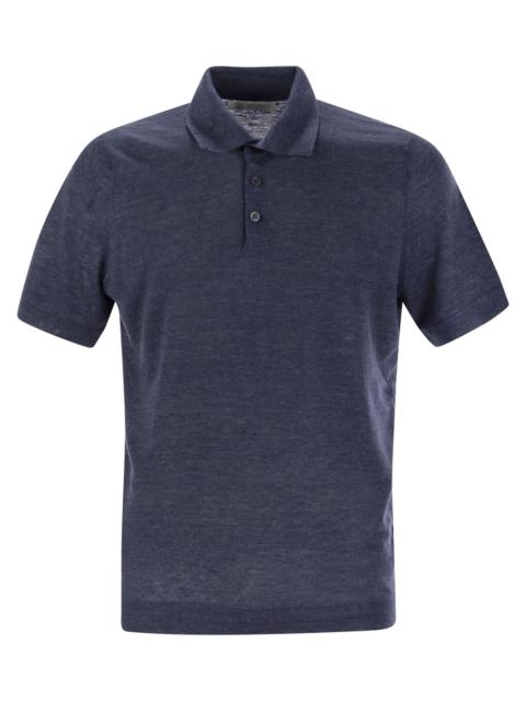 Brunello Cucinelli Men Linen And Cotton Knit Polo Shirt