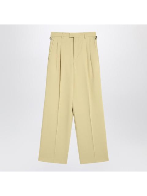 AMI Paris Ami Paris Wide lime-coloured wool trousers
