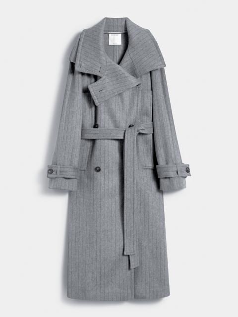 Sportmax AROLD1234 Pinstriped trench coat in pure wool - RUNWAY