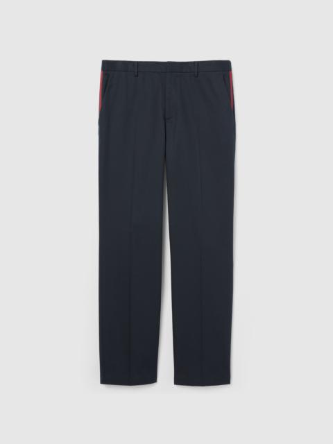 GUCCI Cotton twill pant with Web detail