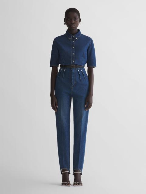 MUGLER denim cigarette stirrup trousers