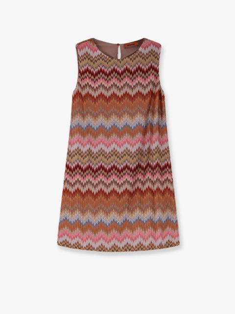 Missoni Missoni Short Viscose Dress With Chevron Pattern