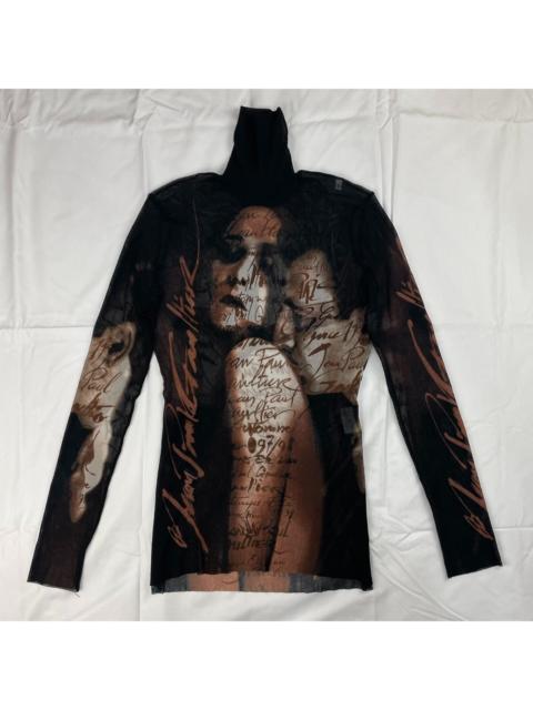 Jean Paul Gaultier 1997 Fall/Winter Jean Paul Gaultier Couple Print Turtleneck Mesh T-Shirt