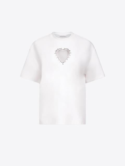 AREA CRYSTAL HEART CUTOUT RELAXED T-SHIRT