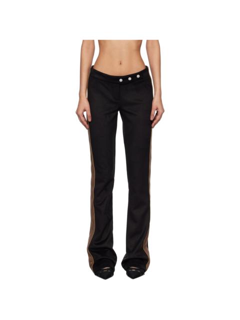 MISBHV Black Moto Faux-Suede Trousers