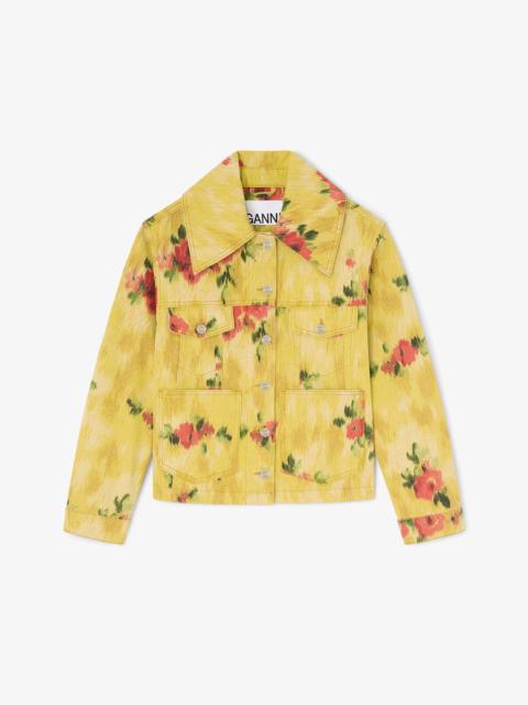 GANNI JACKET IN PRINTED DENIM