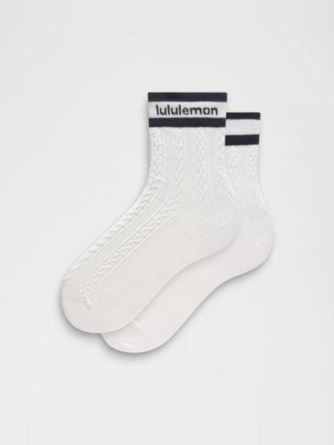lululemon Unisex Cable-Knit Quarter Socks