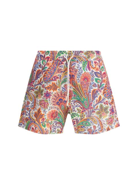 Etro Etro Men Roma Swim Shorts With A Placed Floral Print