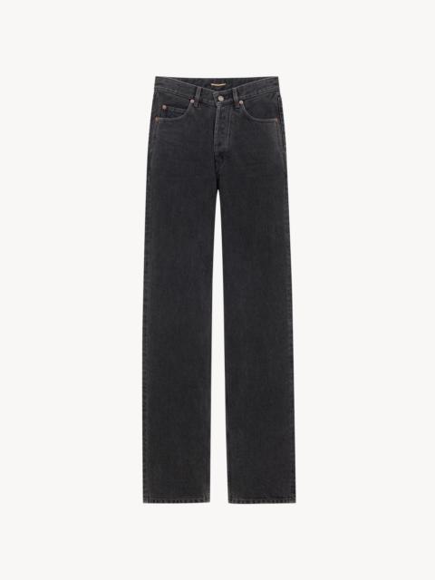 SAINT LAURENT V-WAIST LONG BAGGY JEANS IN 90'S FRENCH BLACK DENIM