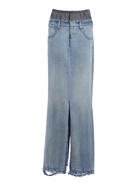 Maison Margiela Cotton Maxi Skirt blue