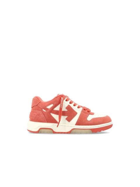 Off-White OFF-WHITE Out Of Office White Pink Suede Sneakers New & Auth