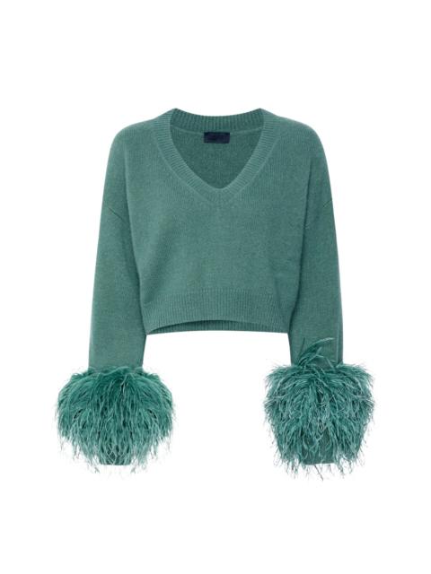 LAPOINTE Cashmere Cropped V-Neck