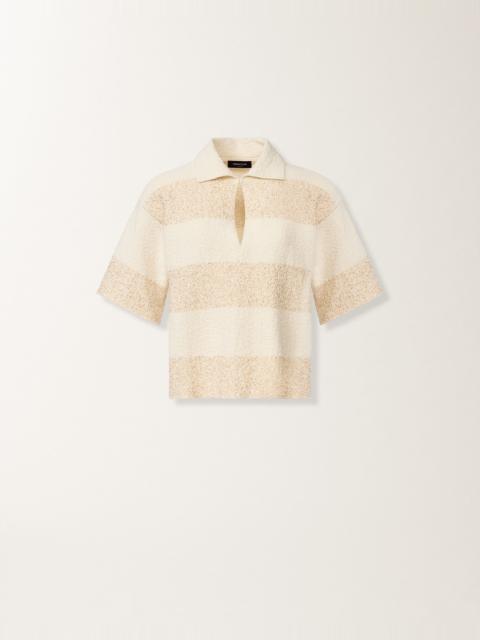 FABIANA FILIPPI Boxy shirt in striped cotton tweed with sequins