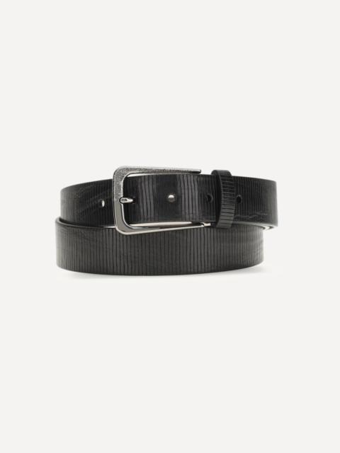 Brunello Cucinelli Carved leather Belt with Shimmering Buckle