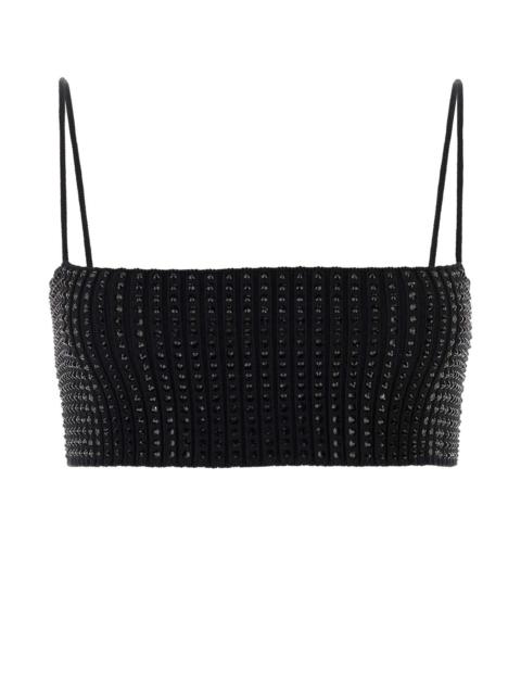 Alexander Wang Alexander Wang Women Embellished Stretch Nylon Crop Top