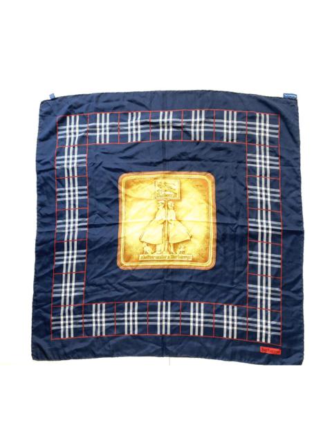 Burberry Vintage Navy Silk Check Nova Big Scarf