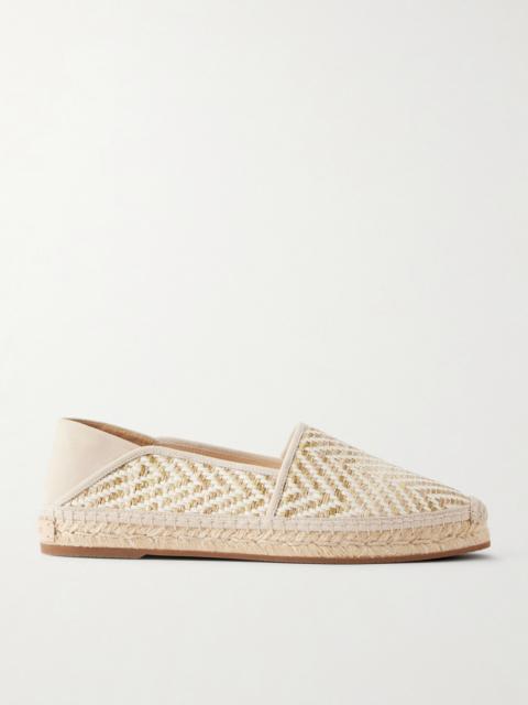 Manolo Blahnik Espadra Suede-trimmed Woven Raffia Espadrilles