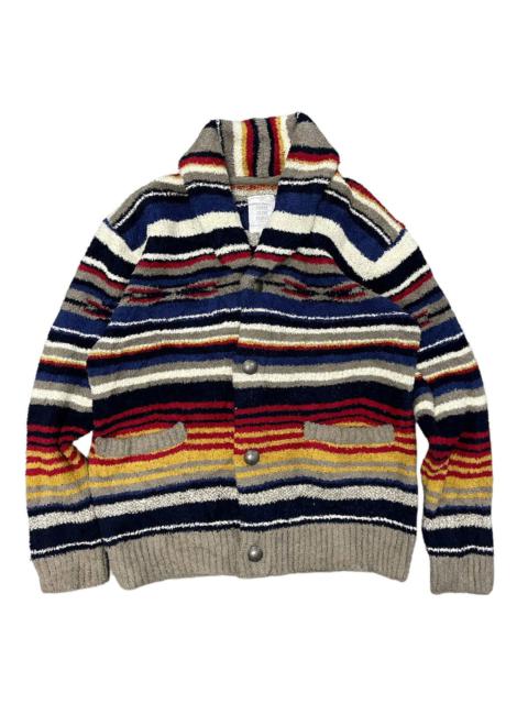 Other Designers Japanese Brand - Power to The People Multicolor Striped Art Cardigan Jacket